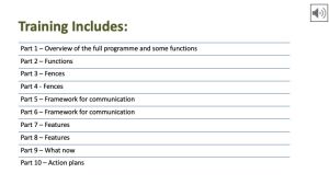 Example slide from the Responsible Behaviour Curriculum - contents page